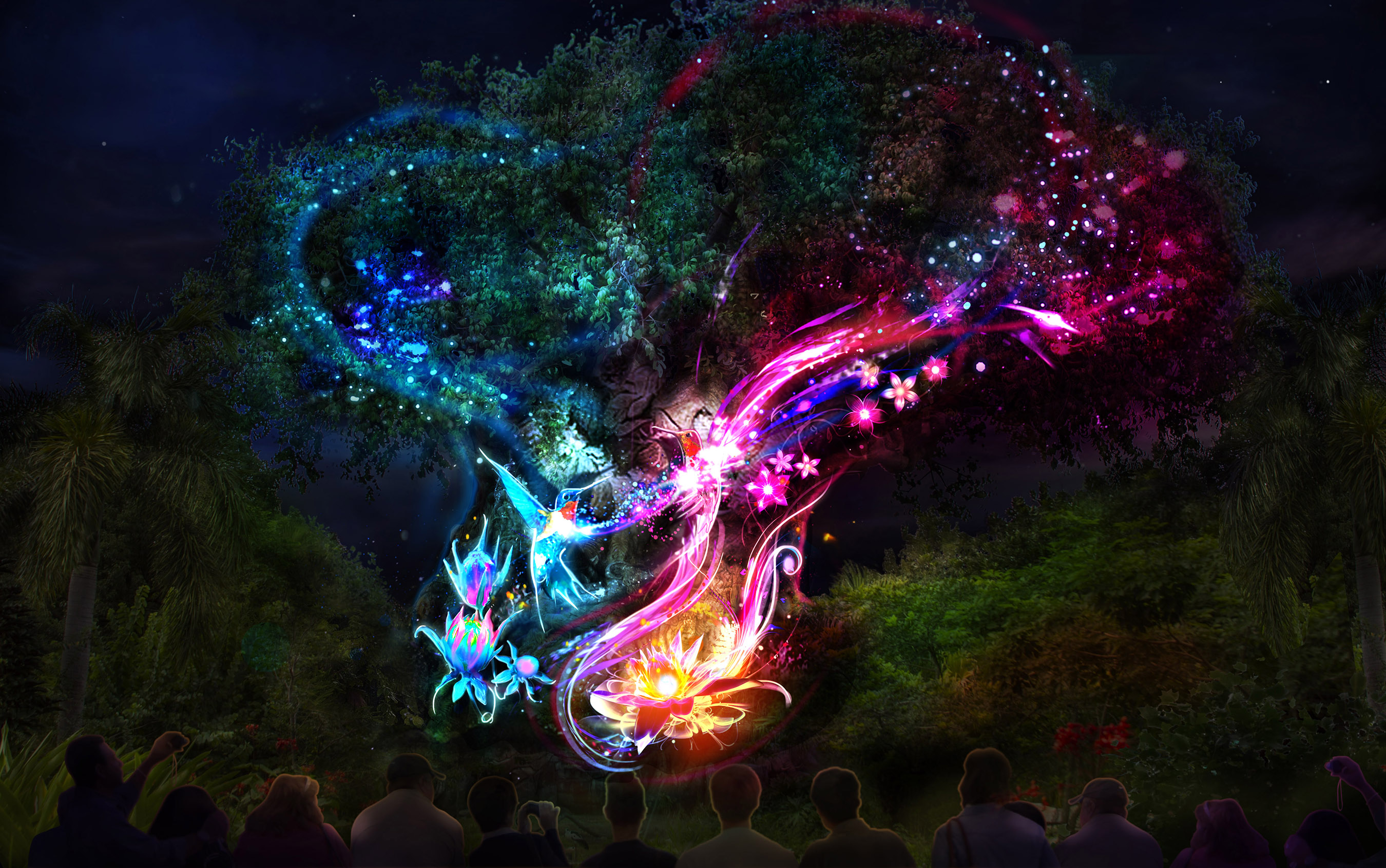 The iconic Tree of Life at Disney's Animal Kingdom will undergo an amazing awakening starting spring 2016 as the animal spirits of the tree are brought to "light" at night by magical fireflies, revealing moments of wonder and enchantment. Disney's Animal Kingdom is one of four theme parks at Walt Disney World Resort in Lake Buena Vista, Fla. (Disney Parks)