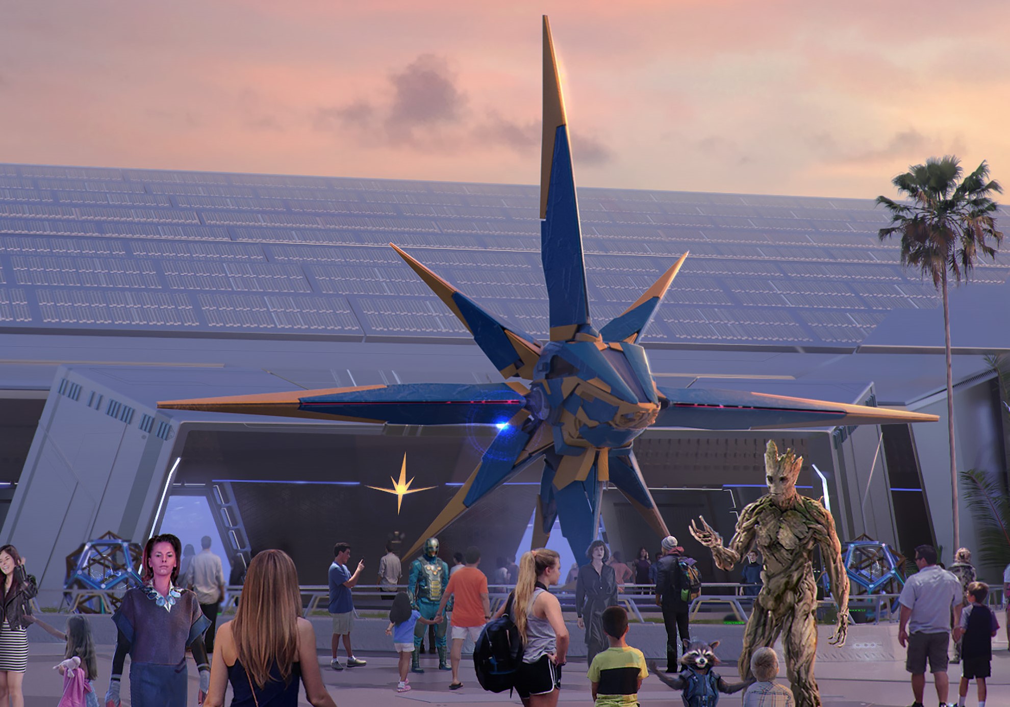 Aerial Photos Reveal Construction Work for Xandarian Nova Corps Spaceship  at Guardians of the Galaxy: Cosmic Rewind in EPCOT