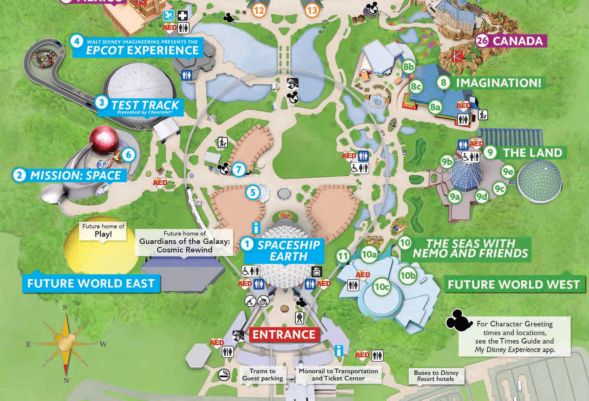 Updated Epcot Guide Map Showcases Future Projects (Space 220, PLAY