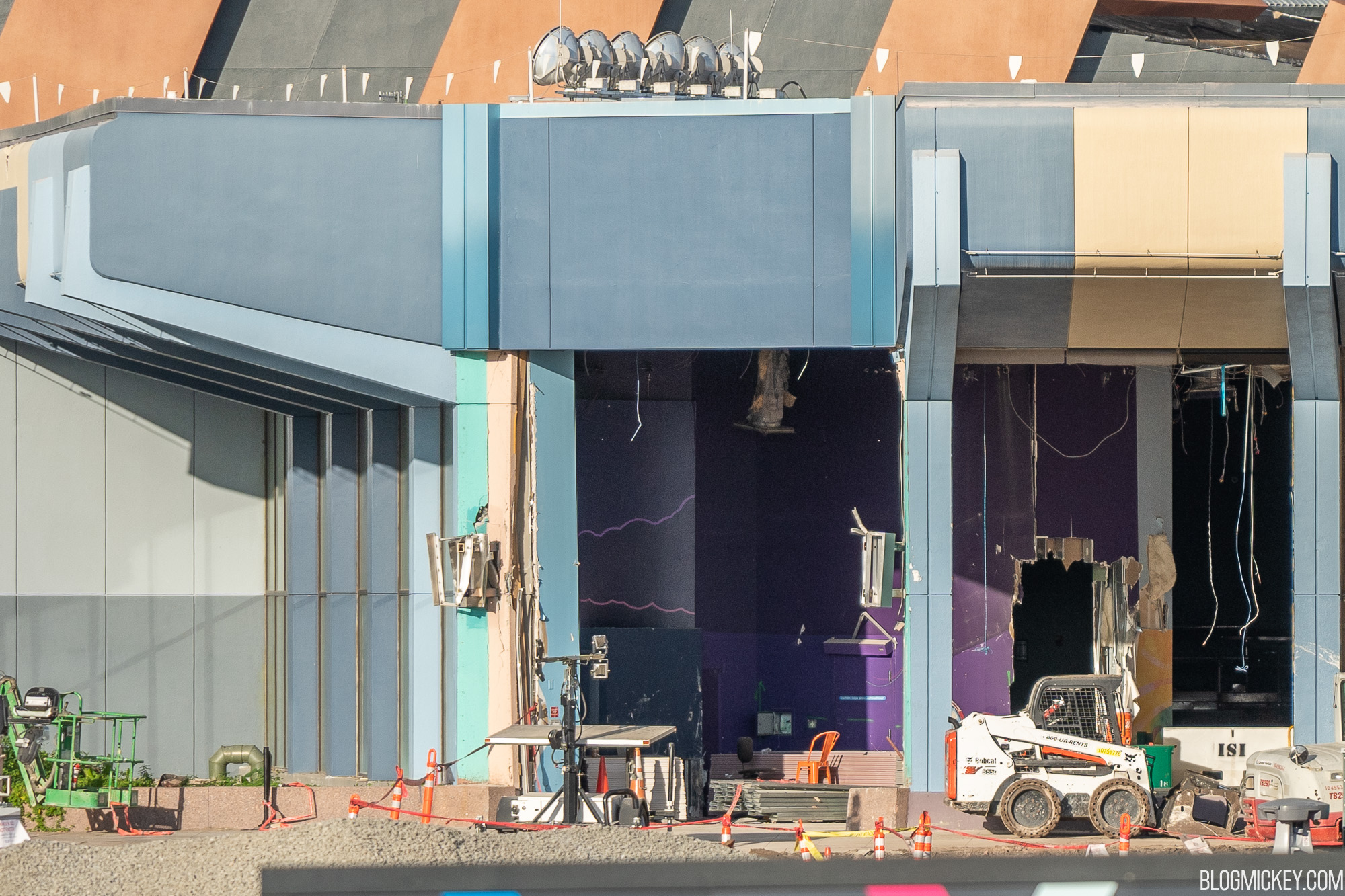 Former Innoventions East Entrance Torn Open as EPCOT Spine Project