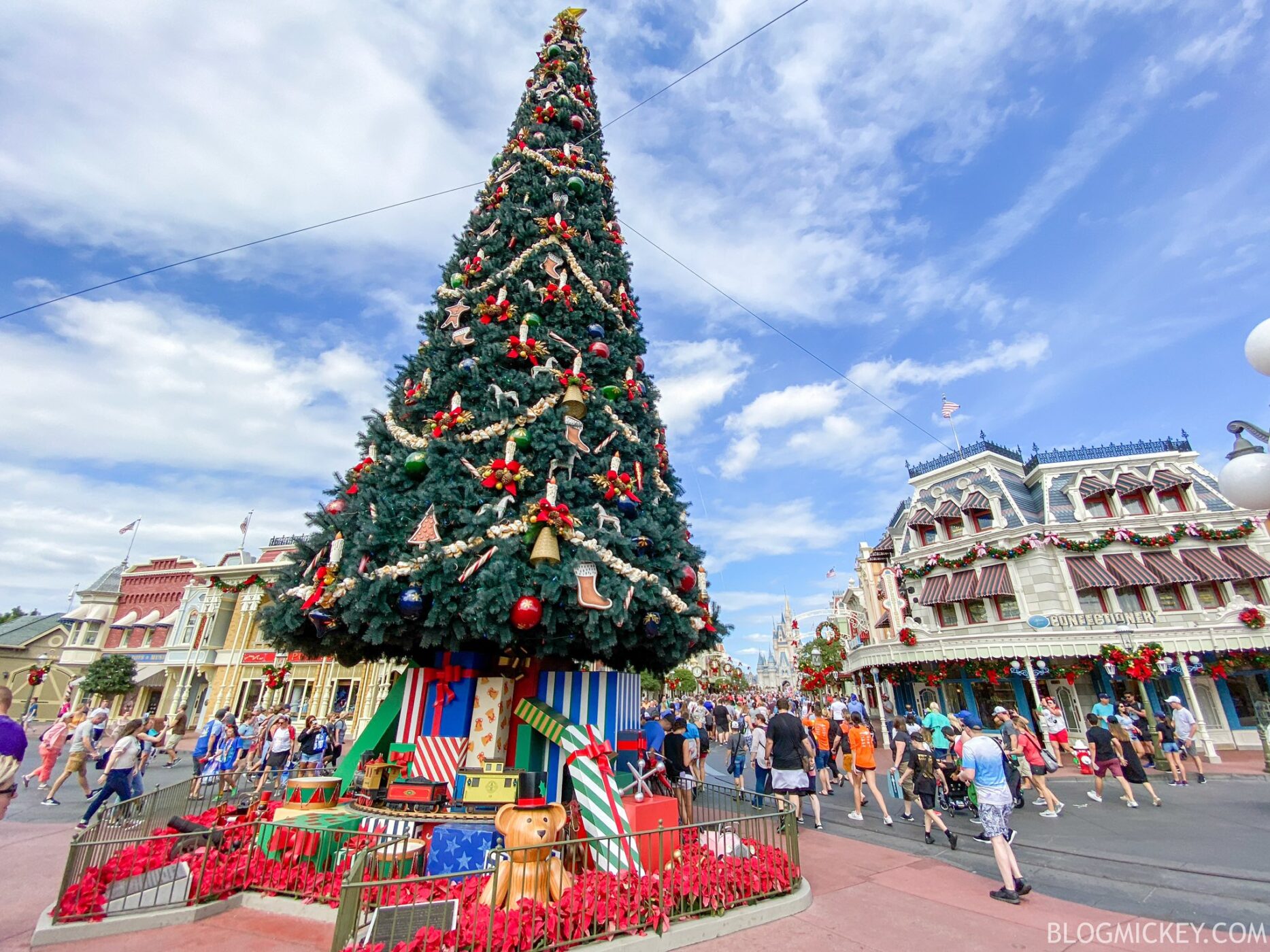 Theme Park Christmas Trees Staged for Installation at Disney World