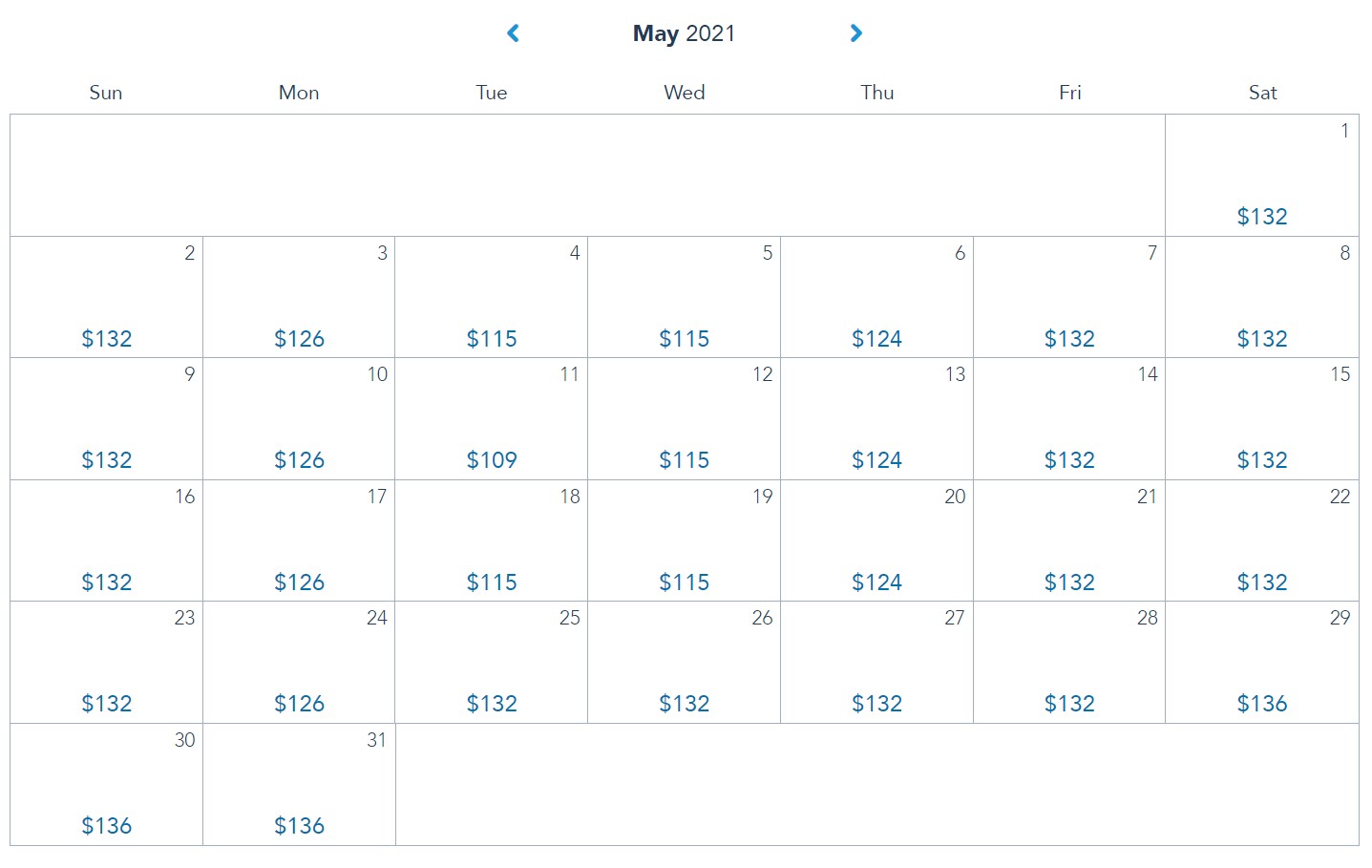 May 2021 Disney ticket prices