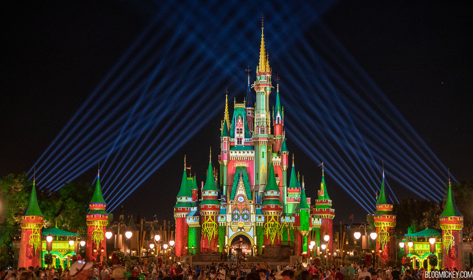 Cinderella Castle Christmas Projections at Magic Kingdom