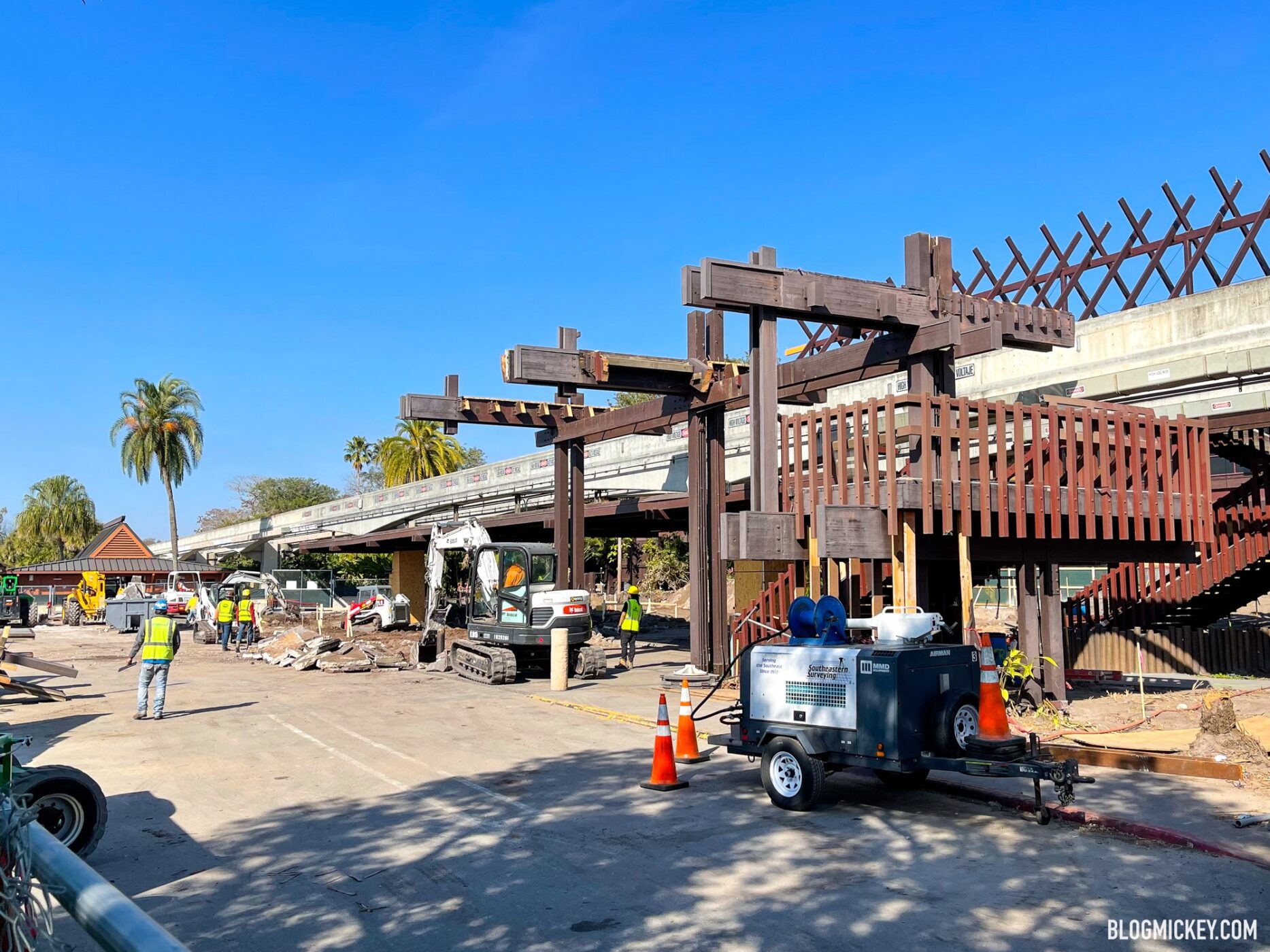 Monorail Station Demolished at Disney's Polynesian Village