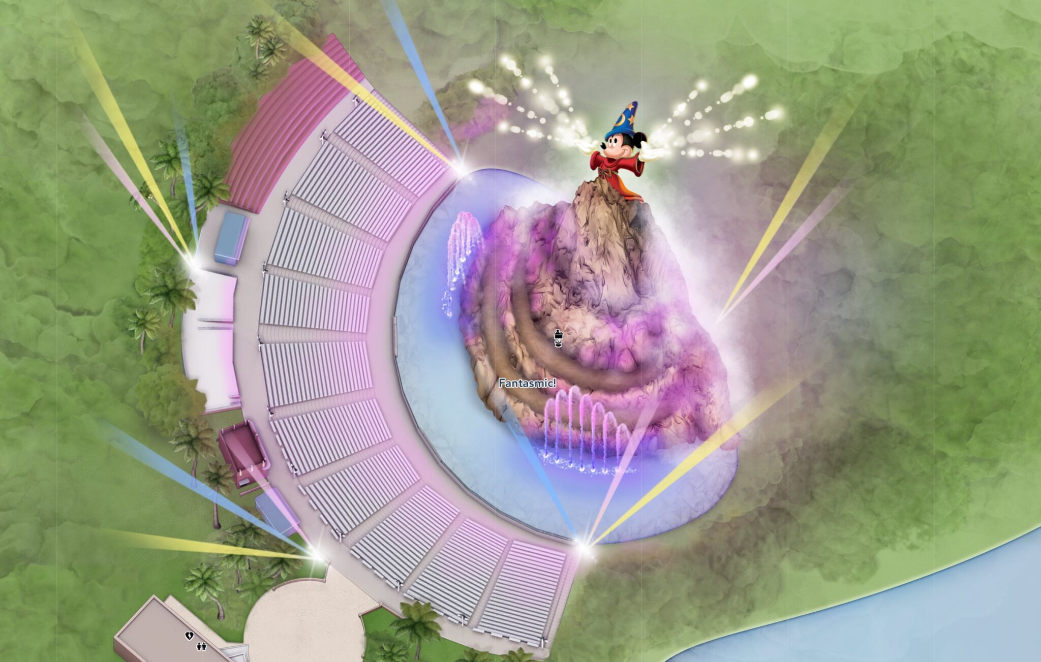 Disney World Updates 'Fantasmic' Digital Map Art