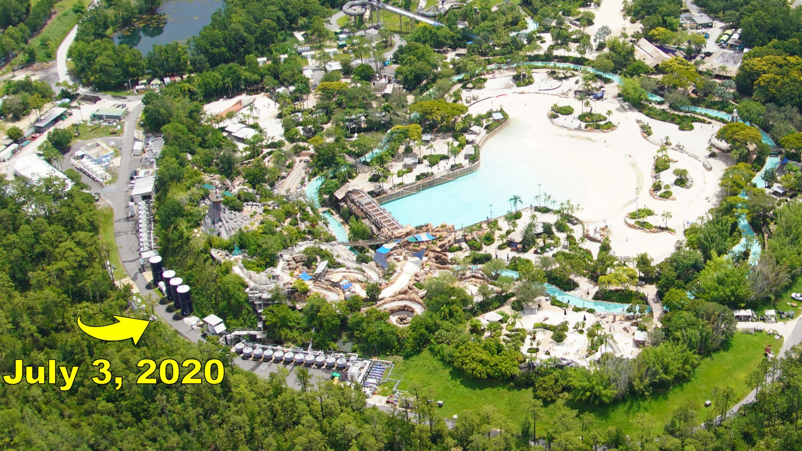 Typhoon Lagoon Drained and Unmaintained; Partial Hillside Collapse