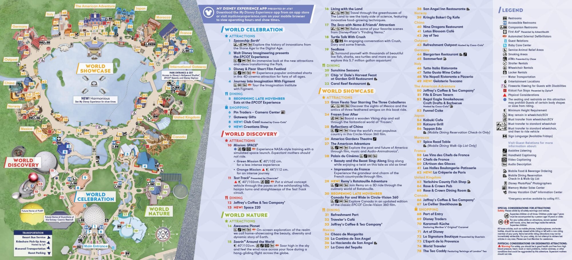 New Disney World 50th Anniversary Park Maps Debut   Epcot Park Map Disney World 50 October 2021 Page 002 2000x911 