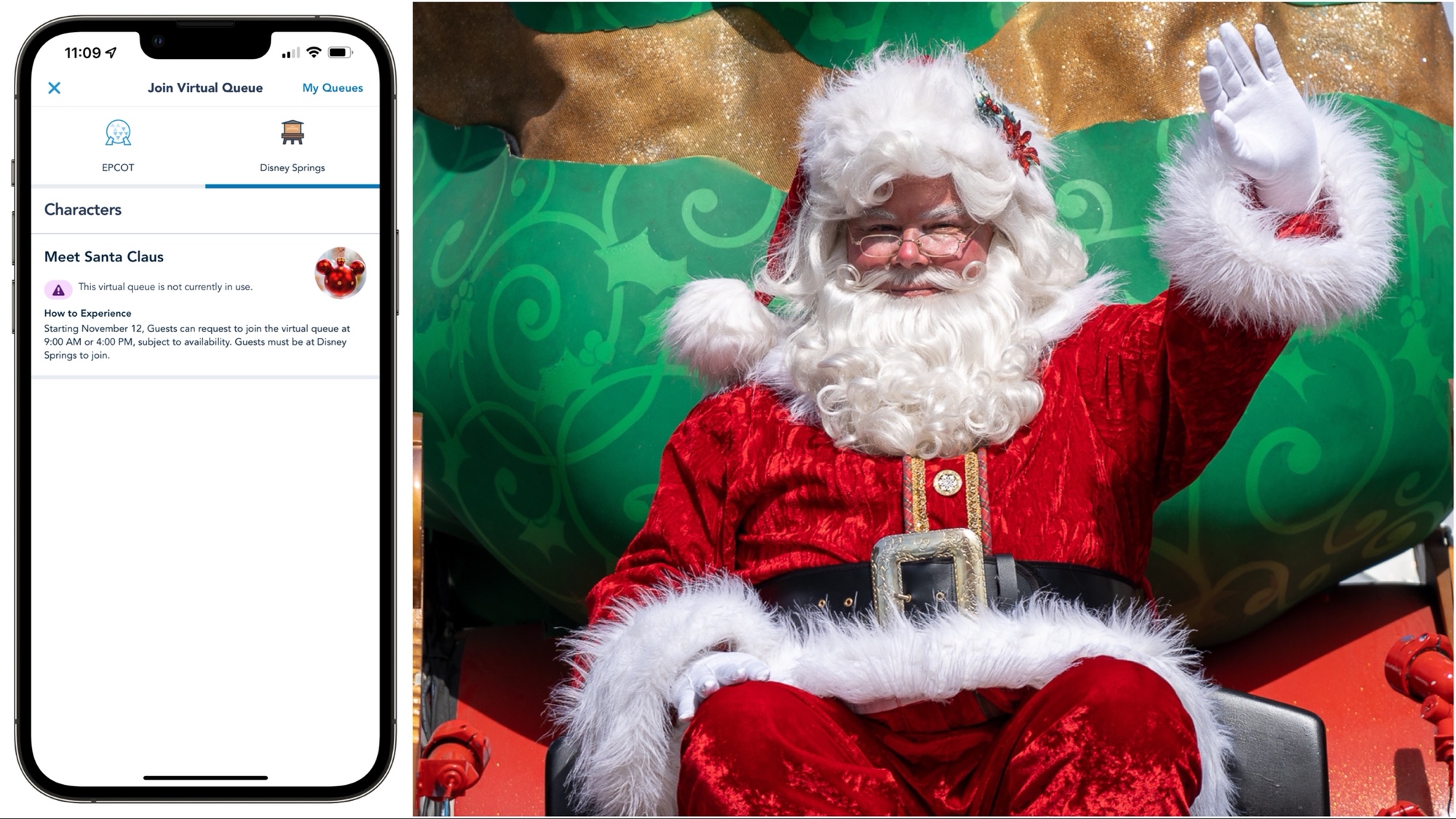 Want to Meet Santa at Disney Springs? You'll Need To Join A Virtual Queue