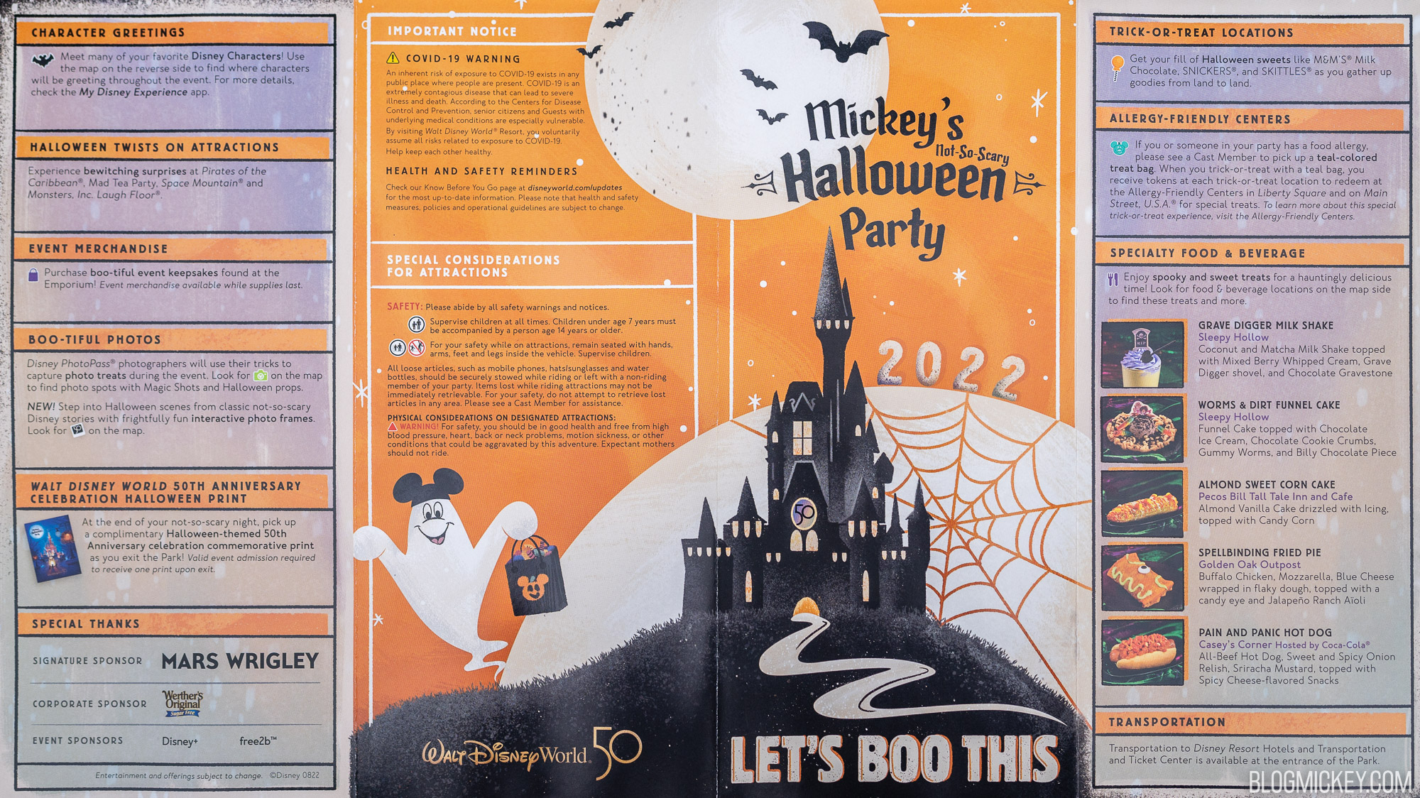 Mickey's Not-So-Scary Halloween Party Guide Map 2022