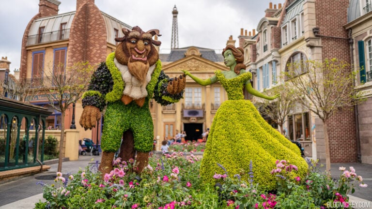‘Beauty and the Beast’ Topiaries Return for 2023 EPCOT Flower & Garden Festival