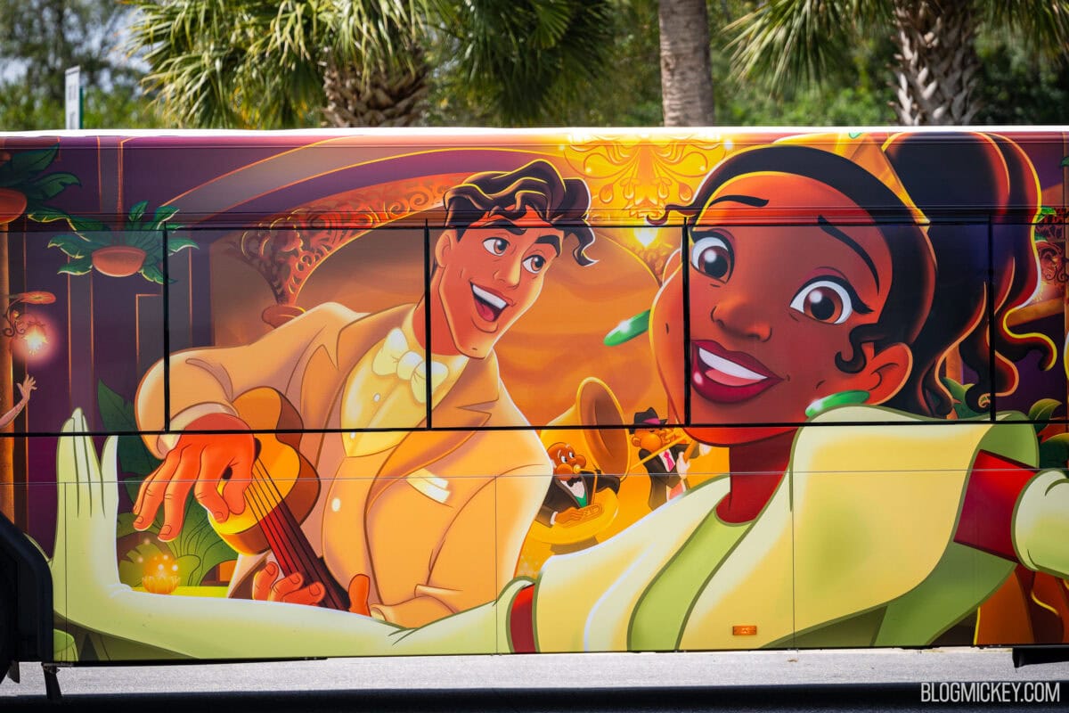 Princess and the Frog-Themed Bus Debuts at Walt Disney World